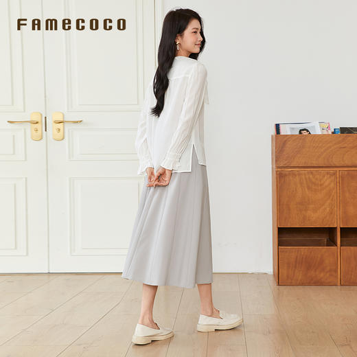 Famecoco原创文艺范衬衫花边蝴蝶领开身刺绣春秋款FAB6BH007 商品图4