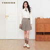 Famecoco文艺范半身裙设计感自然腰短裙A字百褶裙春秋FAB6HA012 商品缩略图1