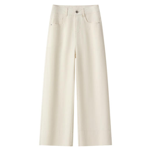 丁摩 丹宁原色宽松阔腿牛仔裤新款女春秋九分直筒裤梨型身材裤子5ZF-2493 商品图2