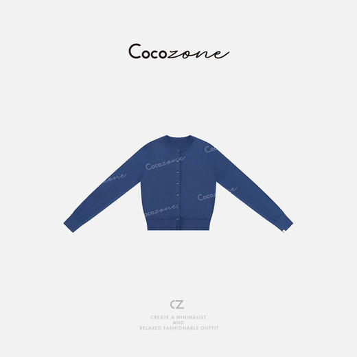 COCO ZONE 棉山羊绒混纺休闲圆领单排扣针织开衫CD1A0154 商品图2