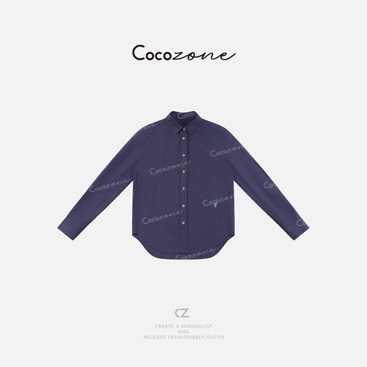 COCO ZONE 春季简约百搭翻领单排扣长袖衬衫CD1A0424 商品图0