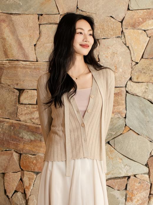 桑蚕丝羊绒混纺钩花开衫FCF1WSC070 商品图9