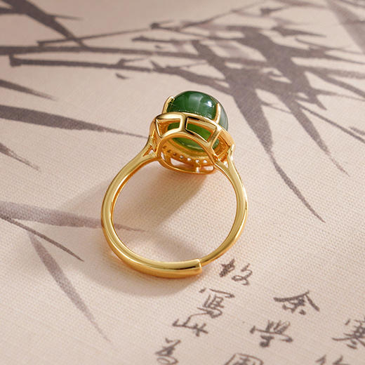 子佩集S925银【江南晴柔】戒指【WSA5721】纯银古法银青玉镀金2502 商品图2