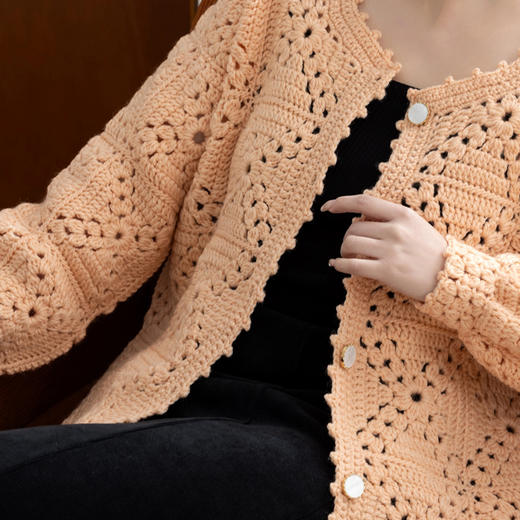 苏苏姐家草原落日羊毛开衫手工DIY编织钩针衣服羊毛线团材料包 商品图3