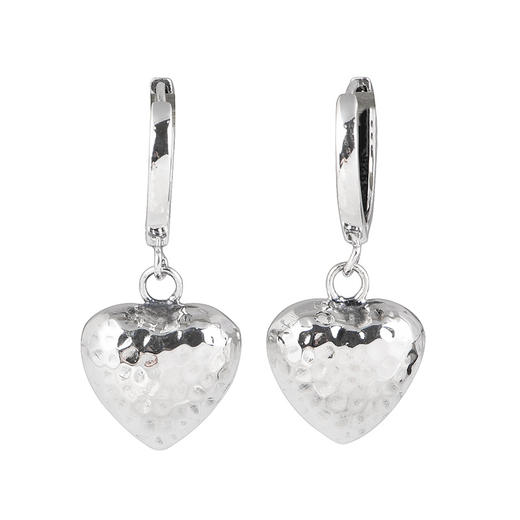 【相知相依】S925银锤纹心形桃心耳饰【SCH-SY33033】 商品图4