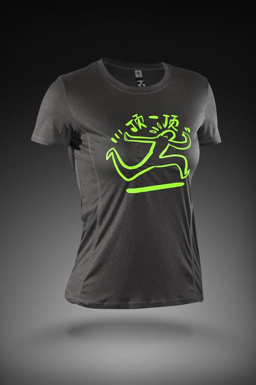 严素跑步TEE,顶一顶疼痛不等式男女款,轻量 短袖T恤 速干快干荧光色,严素态度 商品图1