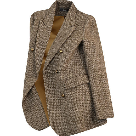 丁摩 灰色西装外套女新款气质高级感羊毛上衣春秋 5ZF-1316 商品图4