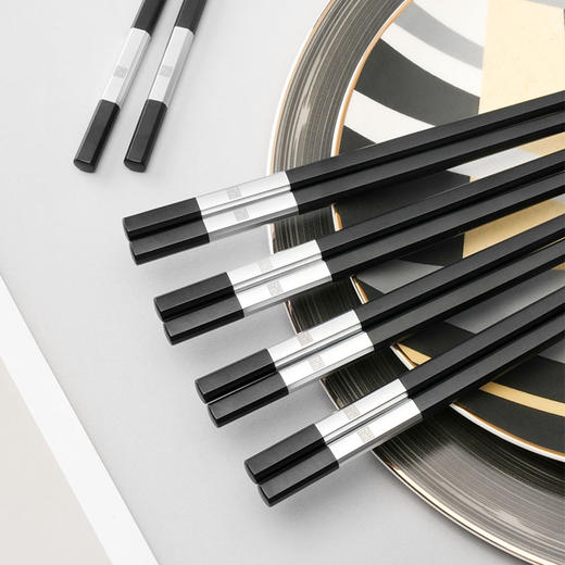 LT10-T2301YC客满多轻奢福韵合金筷十双装（雅黑 商品图4