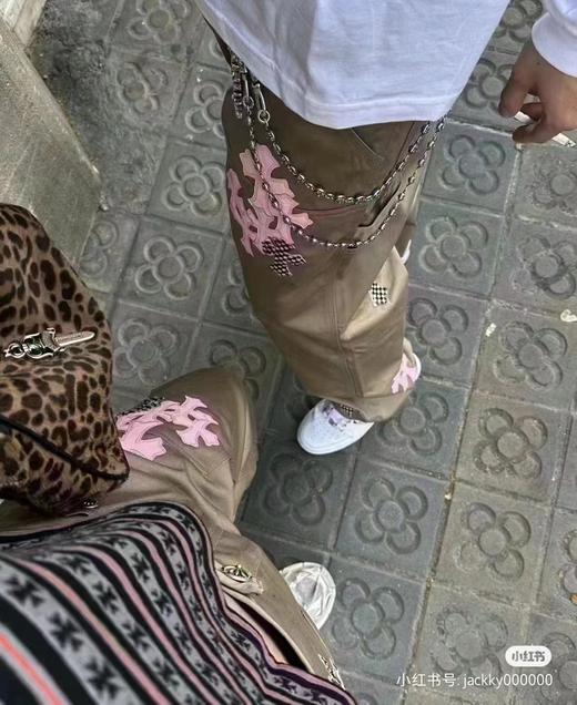 C H Matty Boy Sex Records系列  限定粉色斑马纹拼皮高街工装- 商品图2