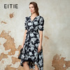EITIE爱特爱V领不规则收腰显瘦印花连衣裙夏季新款8207934 商品缩略图0