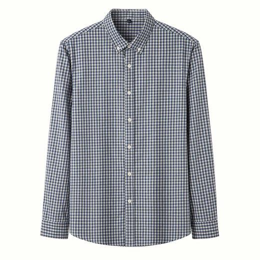 【100棉】罗蒙男士经典格子长袖衬衫百搭舒适休闲通勤上班男衬衫 商品图1