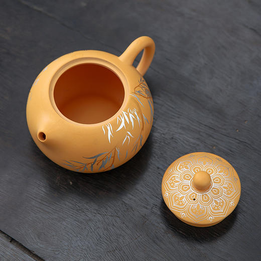 上古名屋 黄金段泥紫砂西施壶凤鸣壶茶具套组（银柳款） 商品图5