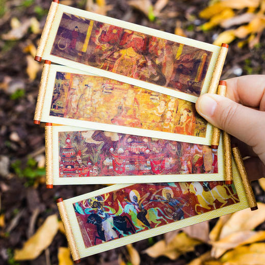 【敦煌壁画系列文创】 莫高窟冰箱贴金属书签礼盒木质拼图磁吸装饰品 商品图5