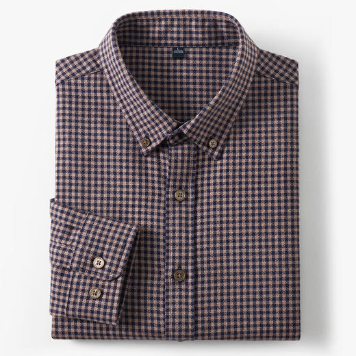 【100棉】罗蒙男士长袖衬衫多色可选百搭经典细格时尚休闲通勤男舒适衬衣 商品图3