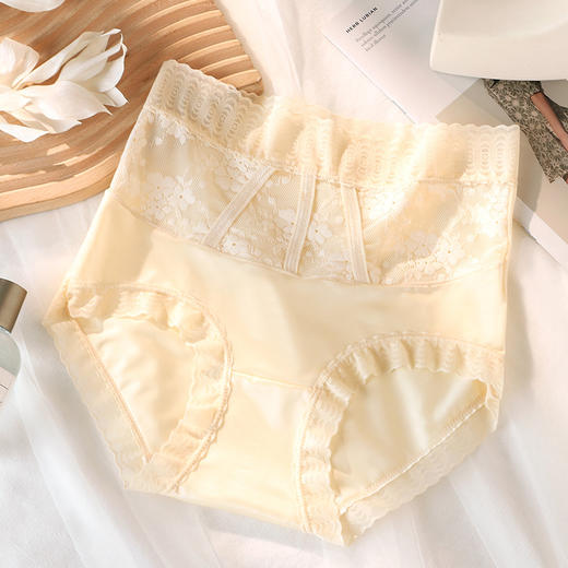 雀说 【6条】加大码80-200斤蕾丝高腰提臀收腹薄款女士内裤  8826 商品图9