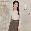 Famecoco范可儿长袖T恤 刺绣花边领口袖口纯色文艺内搭 商品缩略图0