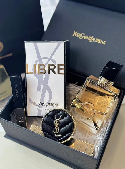 【送礼推荐】【品牌授权】圣罗兰女士圣罗兰自由之水50ml+黑皮革气垫小样B10 B20+圣罗兰小金条21# 1966# 商品图0