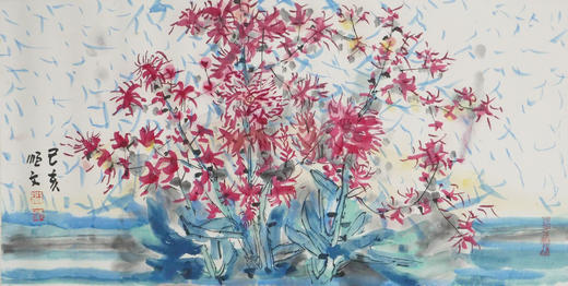 林顺文《花鸟之十一》国画35CM*67CM约2平尺手绘纸本宣纸作品【原作编号GH0425】 商品图3