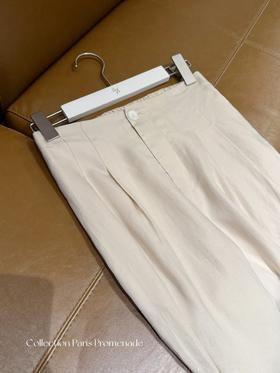 巴黎漫步 | 简约舒适代表作 天丝亚麻九分裤 米杏色