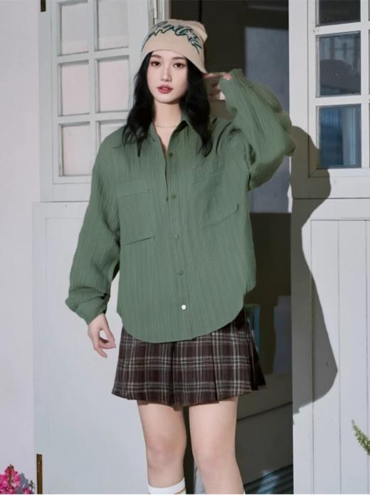 神仙情侣款衬衣❗仅售79/件💰同款官网258💰【斯辰唯佳 情侣多巴胺色系🌈山系泡泡格衬衣E50-G2509】拍照超上镜📸和TA一起甜到炸🔥 商品图5