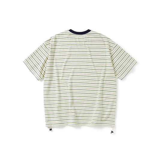 PRIMEE 下摆抽绳廓形条纹短袖圆领T恤 商品图4