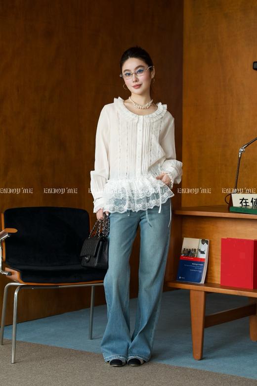 【门店同款】ENJOY春季“盐貌似糖”重工花边蕾丝上衣 161944379 商品图6