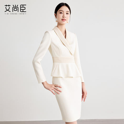 艾尚臣假两件连衣裙女2025新款高级感气质女神范主持人上镜工作装 商品图2