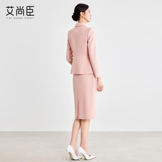 艾尚臣粉色西装套装裙高级感职业装正装气质女神范美容院工作服春 商品图4