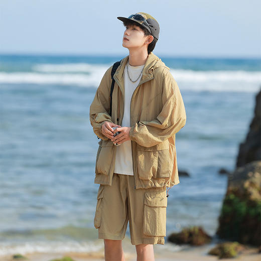 【超值防晒套装】senlinjeepsd情侣山系户外轻量化仿生蝉翼防晒套装 外套A87-DQC621/短裤A87-DQC2201 商品图11