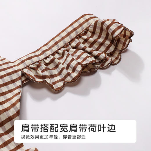 都市丽人舒适外出女士梭织棉背心套装薄梭织色织格无袖类LHH2E6 商品图5