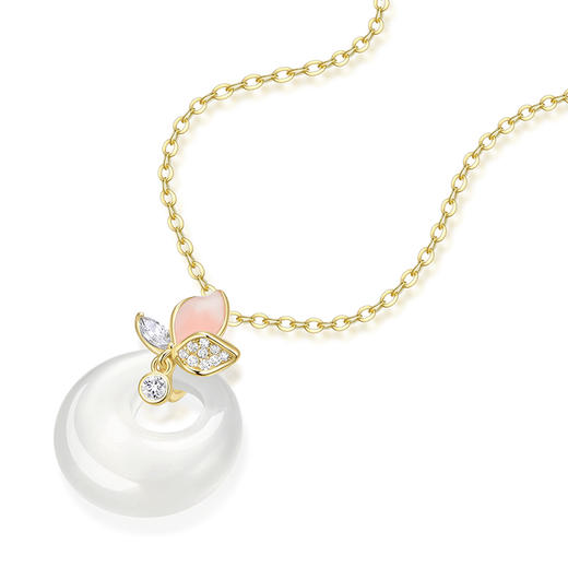 卡蒂罗/KADER 桃夭平安扣项链  新中式蛇年本命年转运必备锁骨链 花开富贵优雅高级感#好运 情人节女神节 商品图1