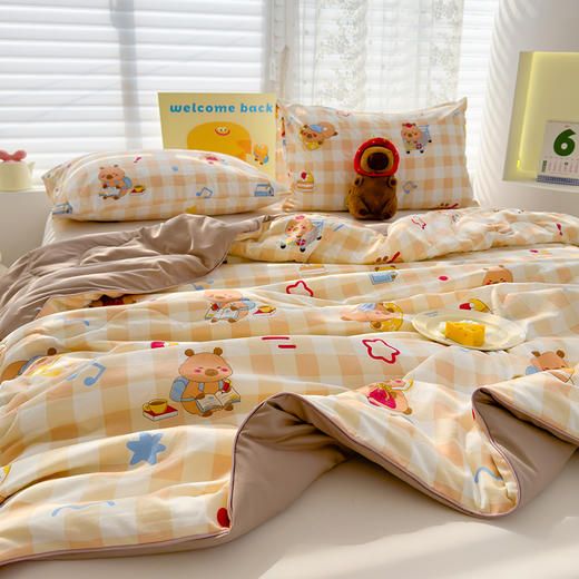 A类邹邹纱印花春夏被子有氧水洗双层纱面料柔软亲肤婴儿也适合越洗越软 商品图5