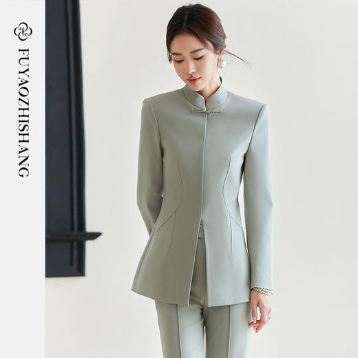 FUYAO扶摇 新中式西服女2025新款国风立领西装外套改良中式套装春 商品图0