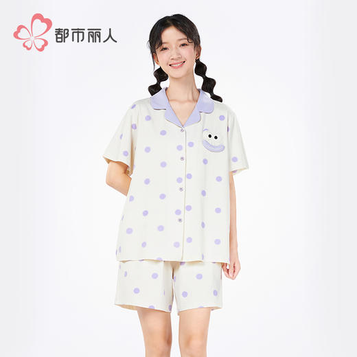 都市丽人亲情蜜语女士棉质短袖套装薄40支TC拉架短袖类LHH1F2 商品图1