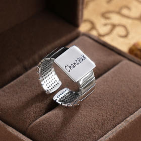 子佩集S925银【未来誓约】戒指【JZ-535】纯银原创2大方块2502