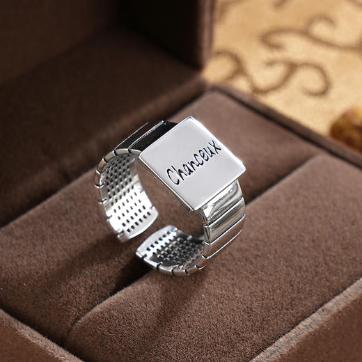 子佩集S925银【未来誓约】戒指【JZ-535】纯银原创2大方块2502 商品图1