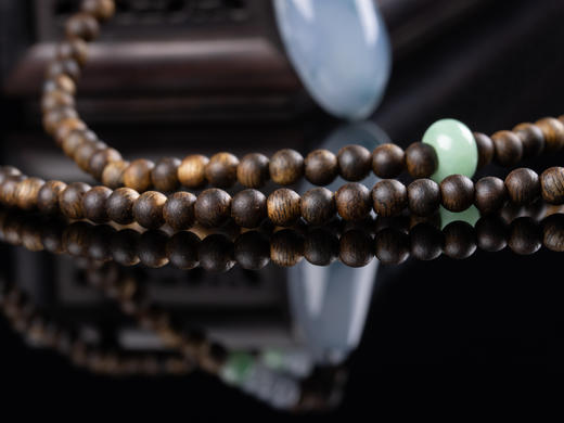 XY0078原创沉香+翡翠飘花紫罗兰福瓜挂件 商品图6