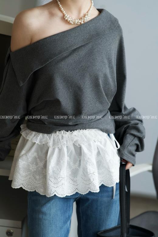 【门店同款】ENJOY春季“盐貌似糖”翻领斜肩小衫 161897568 商品图13