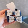 蕾丝牛仔布艺蝴蝶结儿童珍珠发卡 商品缩略图1