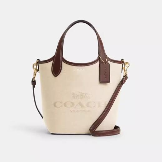 【礼盒礼袋】【品牌授权】COACH蔻驰女士菜篮子HANNA水桶包奥莱手提斜挎包通勤包包 商品图1