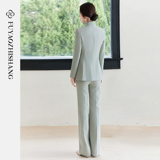 FUYAO扶摇 新中式西服女2025新款国风立领西装外套改良中式套装春 商品图4