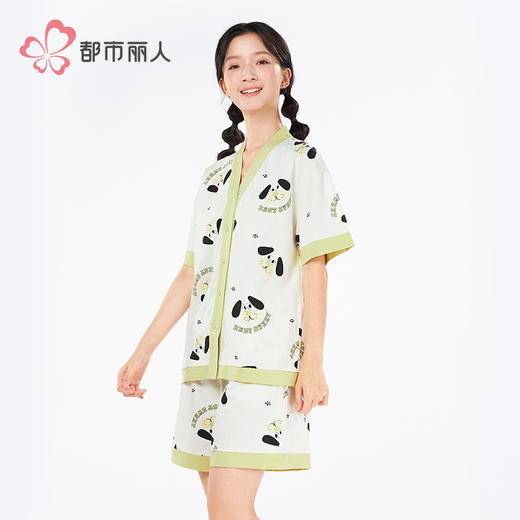 都市丽人生活家居女士无尘棉短袖套装薄单面无尘棉短袖类LHH1C1 商品图2