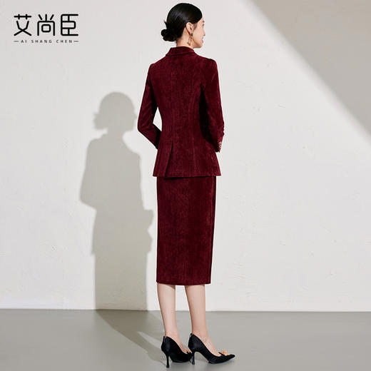 灯芯绒西装外套女设计感秋冬年会红色新款复古港风高级感气质西服 商品图4
