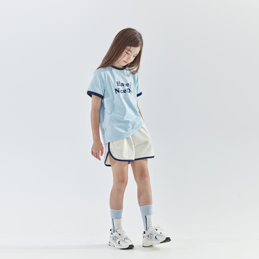 cicochild25年夏季新款亲子中大女童运动套装浅蓝上衣白色短裤 商品图4