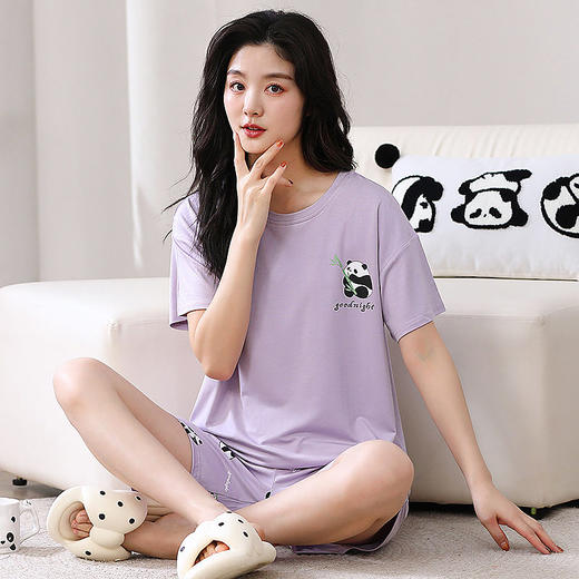 夏季睡衣女纯棉短袖短裤两件套装夏季薄款凉爽卡通印花家居服  JL-YS8139/8140/8141/8142/8146/8147/8148/8149/8152/8153/8154/8156 商品图0