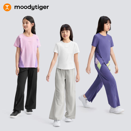 【DR暑假】moodytiger25女童夏新Air supply轻装排汗速干阔腿裤52211301 商品图4