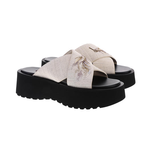 sheme野纤物语系列露趾交叉束带女士休闲时尚拖鞋可定制 商品图5