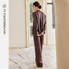 FUYAO扶摇 随性松弛 缎面醋酸长袖衬衫新中式休闲直通裤时尚套装 商品缩略图4