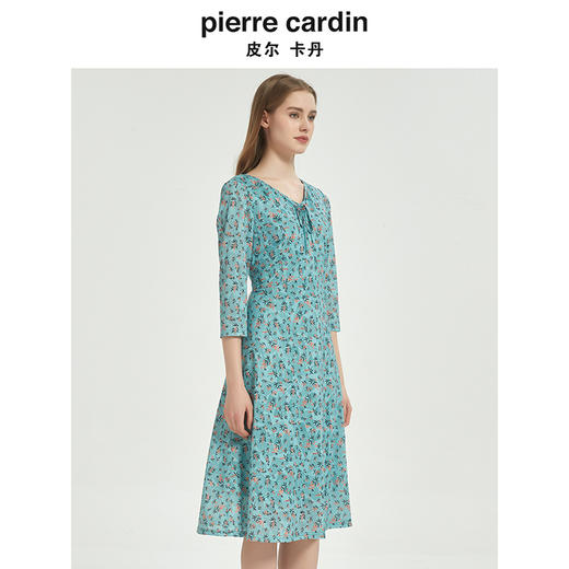 皮尔卡丹女装时尚时尚田园碎花清新修身连衣裙C51DL020G1 商品图1