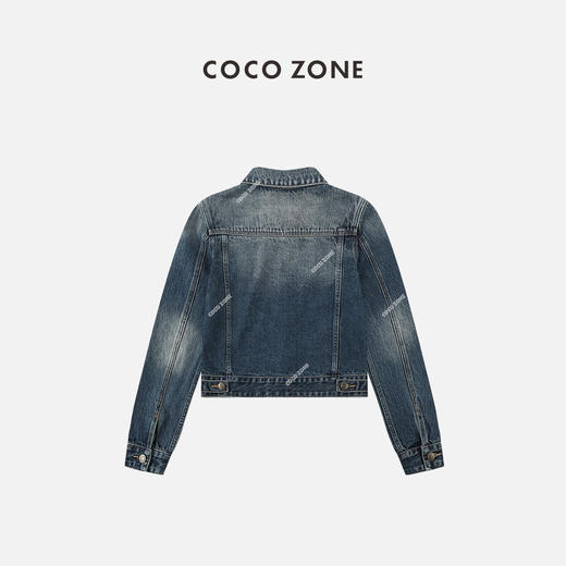 COCOZONE100%棉短款牛仔外套重工洗水拼接设计23C19131 商品图1